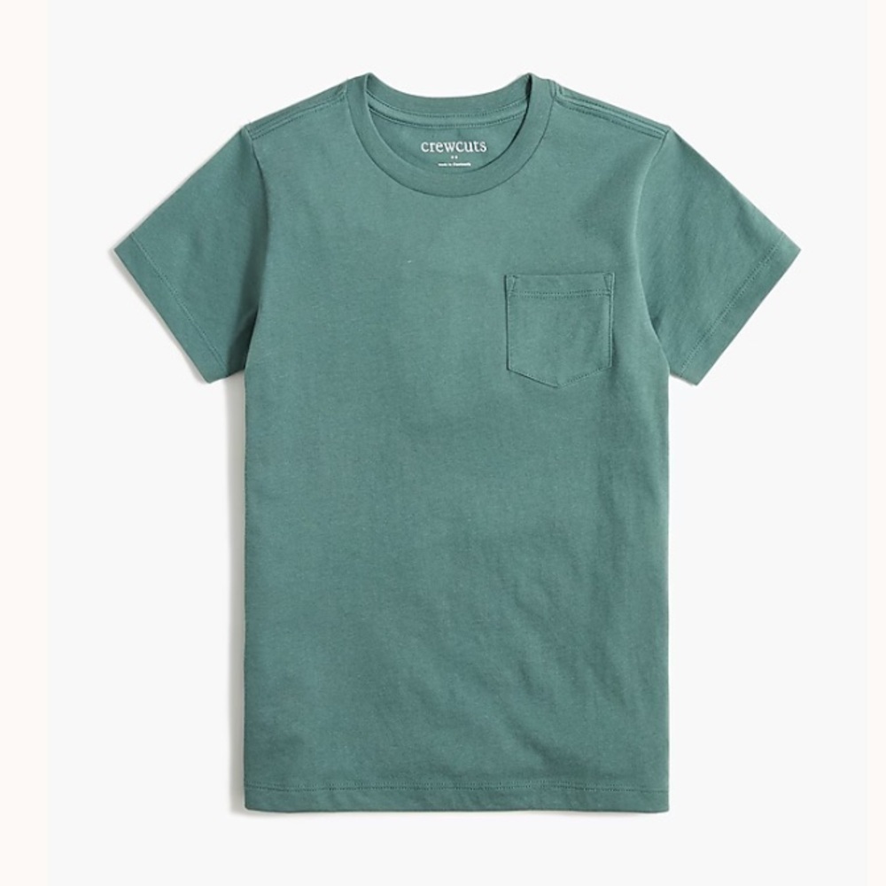 J crew pale spinach Kids' short-sleeve jersey pocket tee